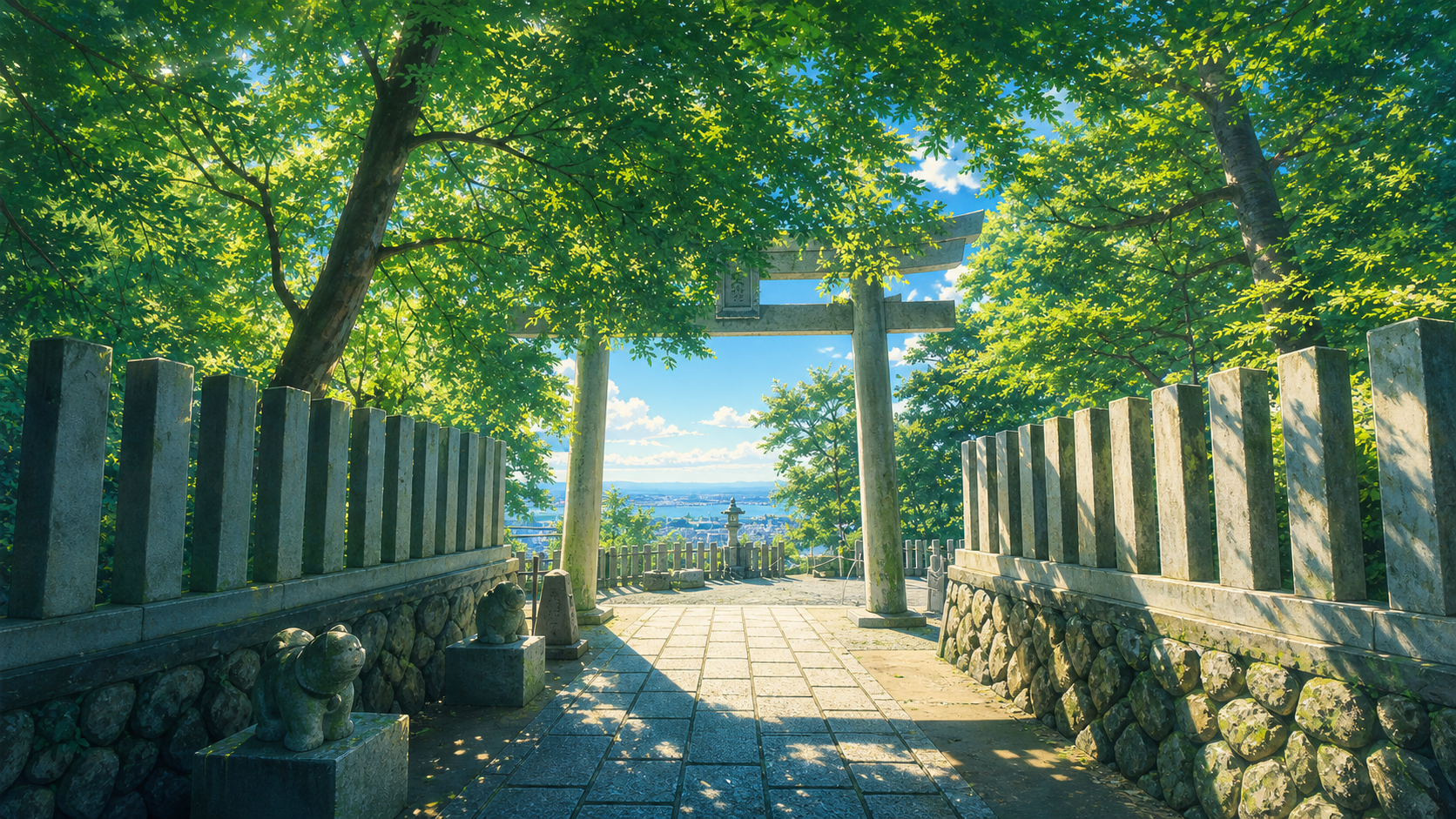 保久良神社をイメージした神社の参道